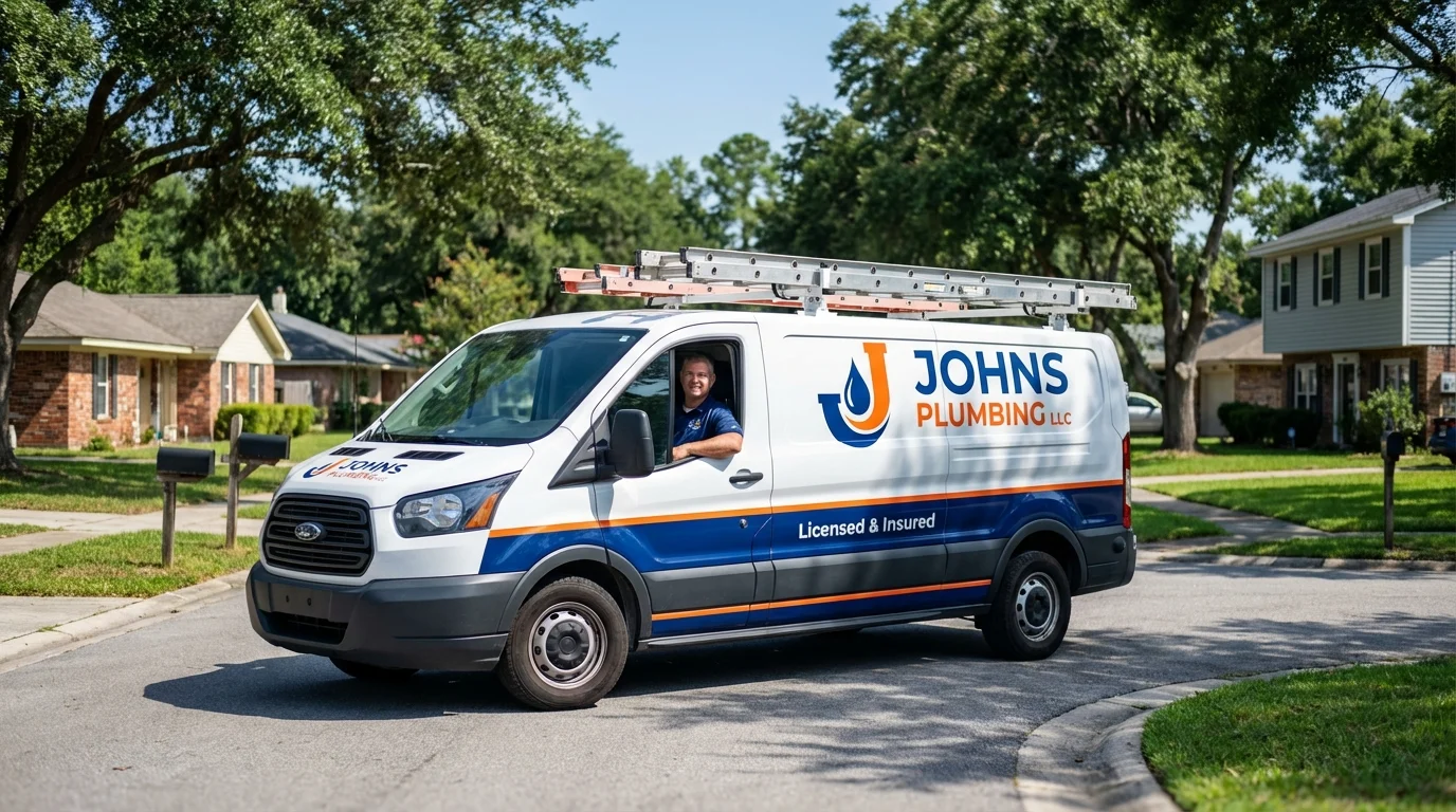Johns Plumbing LLC service van in Arapahoe, WY