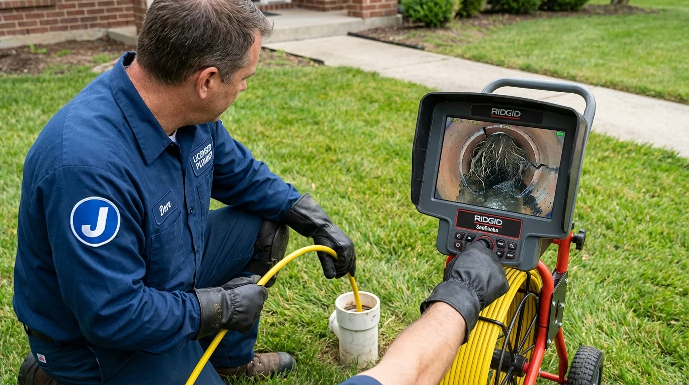Sewer camera inspection being performed by Johns Plumbing LLC in Arapahoe